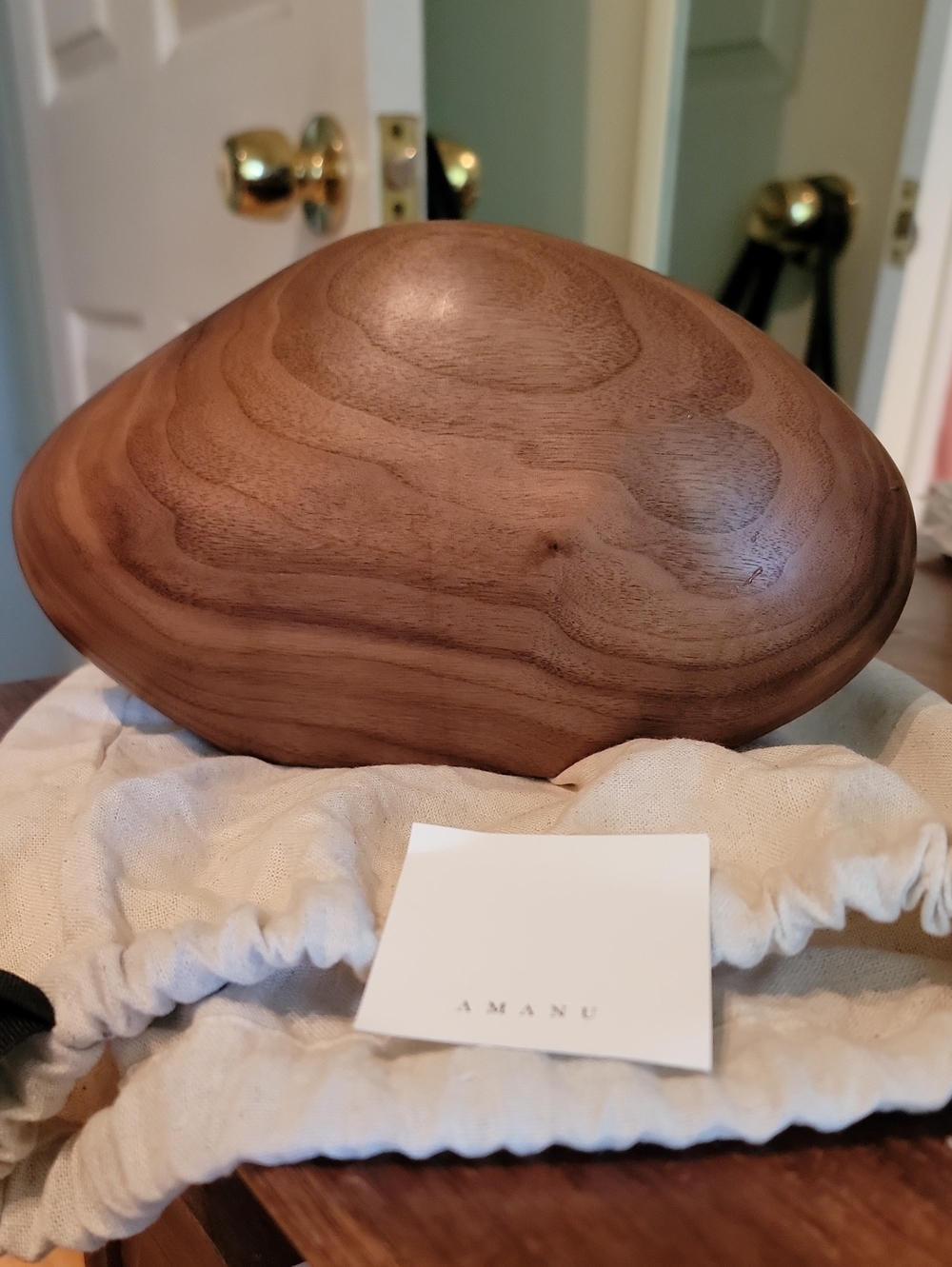 Handcrafted Walnut Clutch - Brown